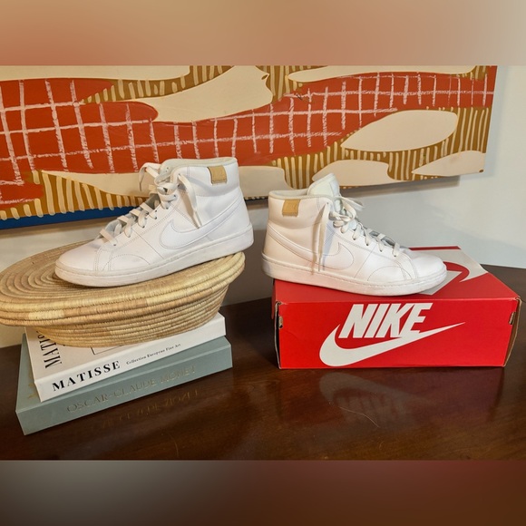 Nike Shoes - Nike Court Royale 2 Mid Triple White Leather Sneakers Women 9 CT1725-100